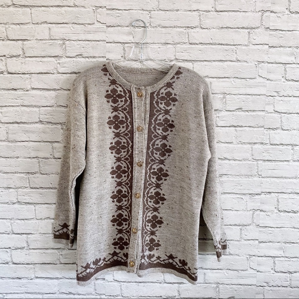 Vintage Bohemian Woolen Button Down Cardigan